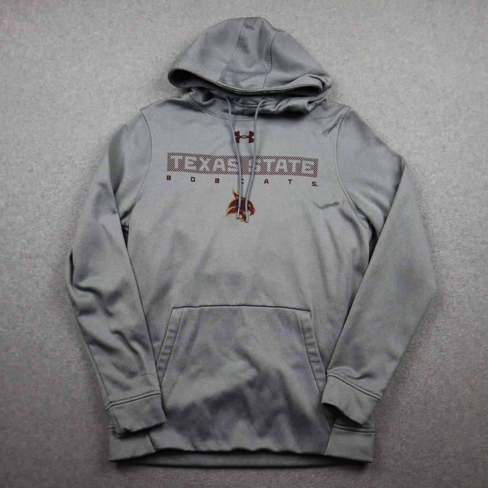 Texas State Bobcats Under Armour Hoodie Mens Small Gray NCAA ColdGear Pullover